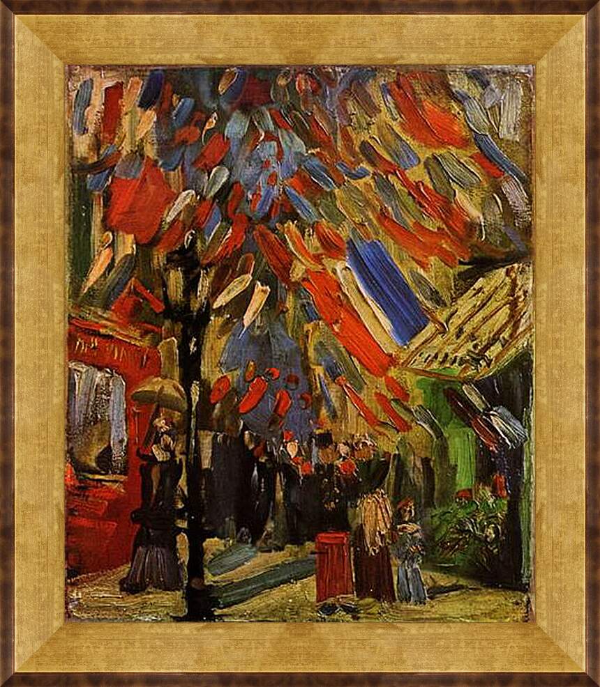 Картина в раме - The Fourteenth of July Celebration in Paris. Винсент Ван Гог