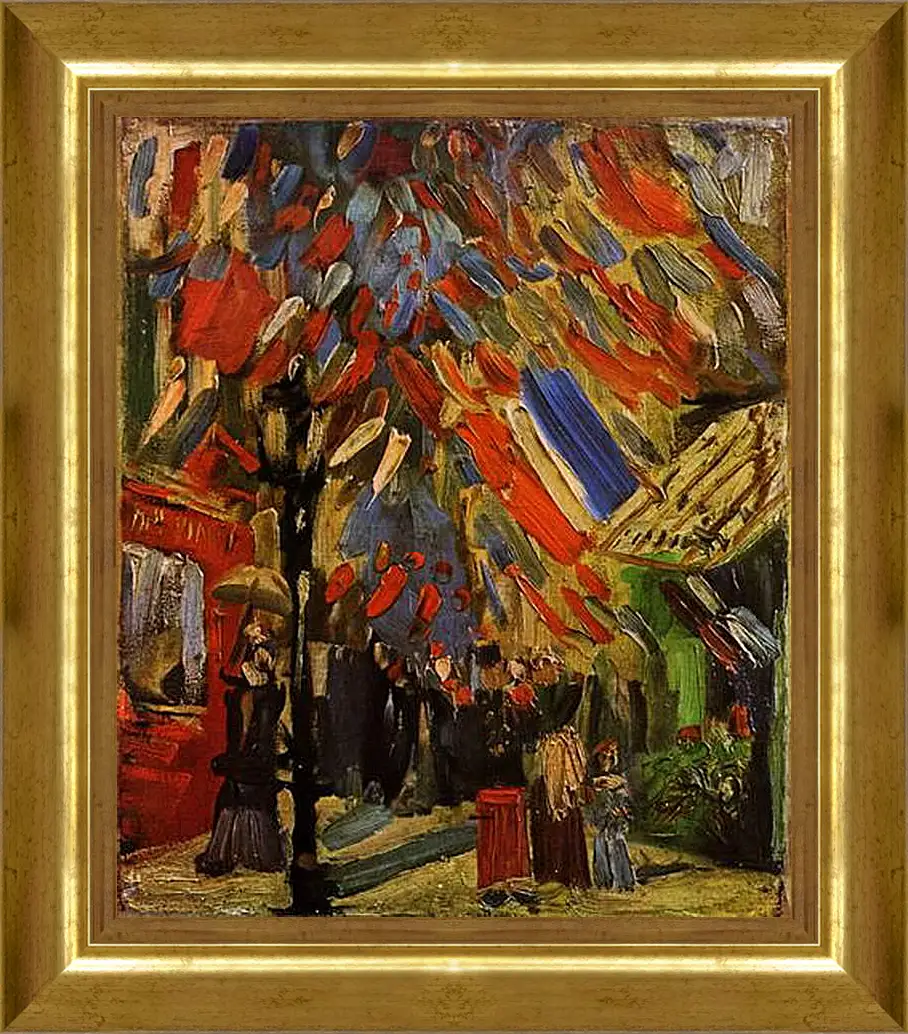 Картина в раме - The Fourteenth of July Celebration in Paris. Винсент Ван Гог