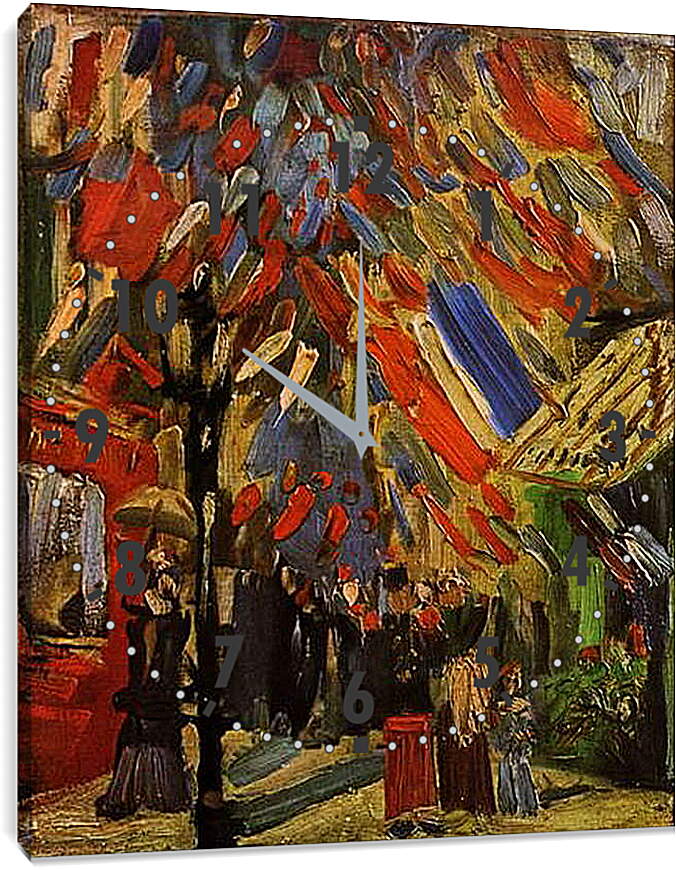 Часы картина - The Fourteenth of July Celebration in Paris. Винсент Ван Гог