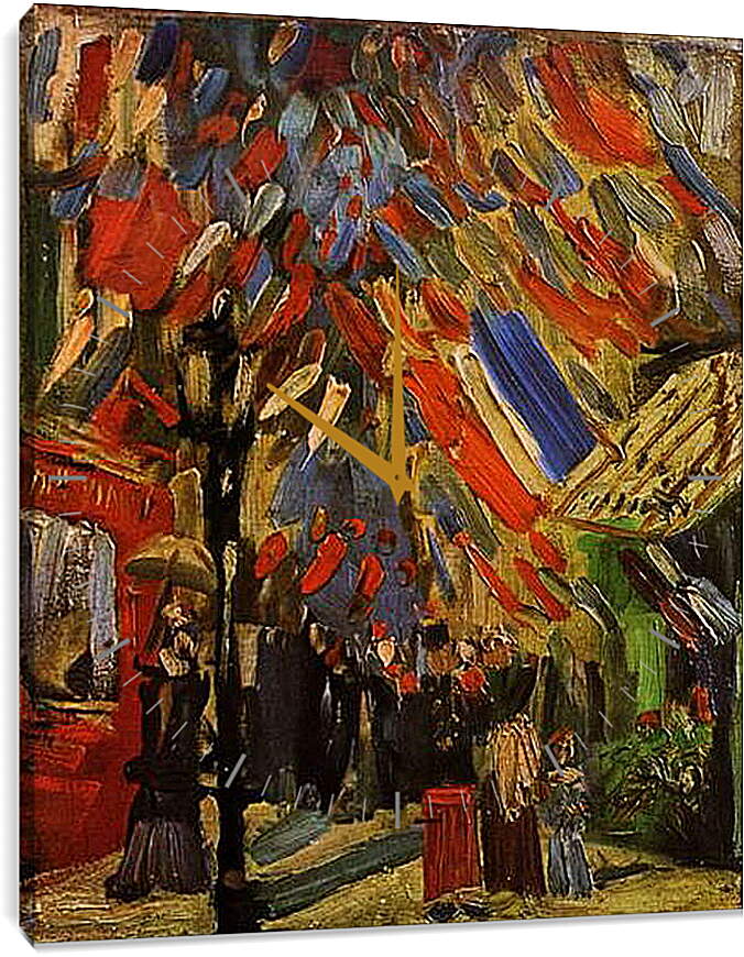 Часы картина - The Fourteenth of July Celebration in Paris. Винсент Ван Гог