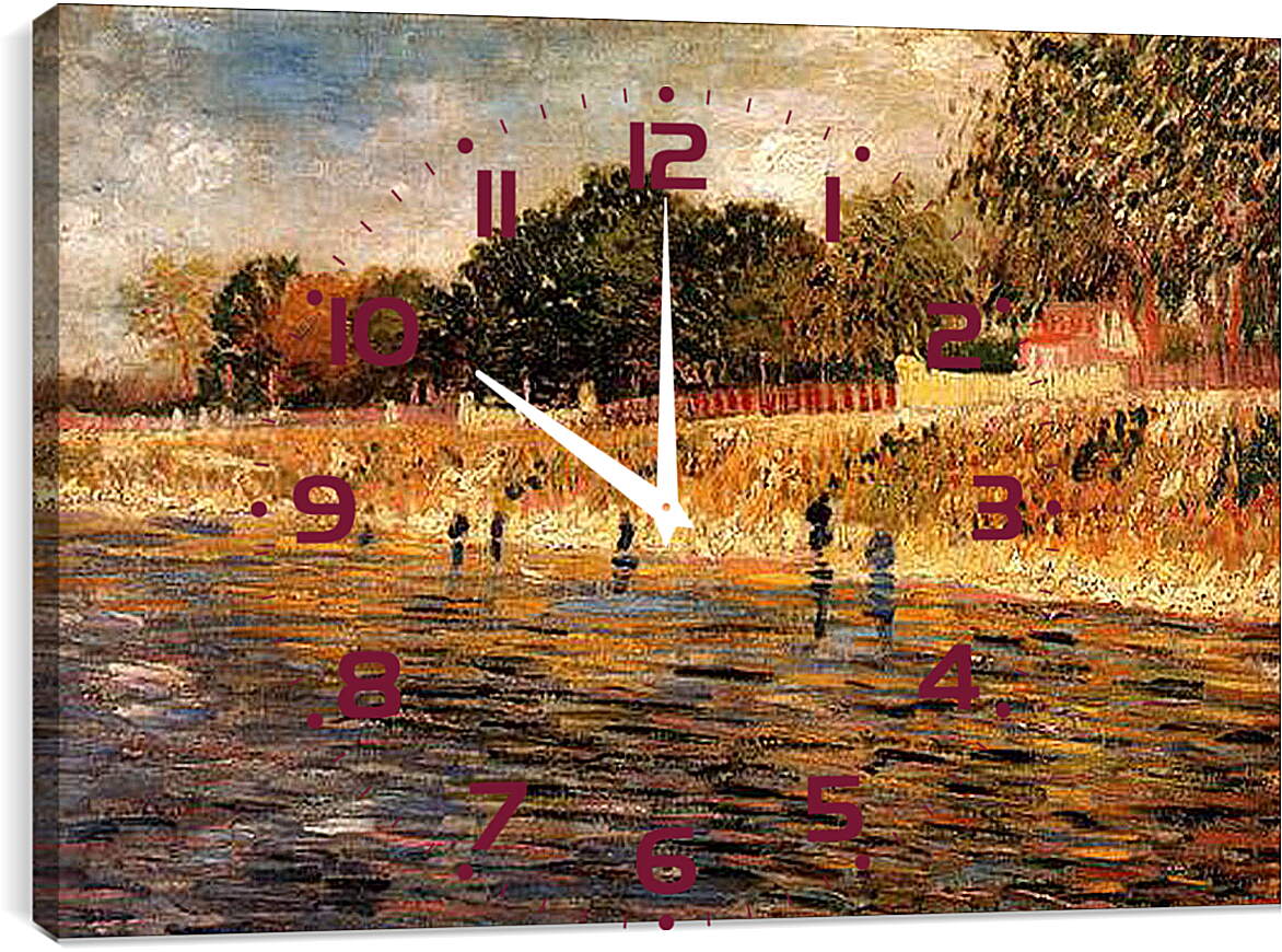 Часы картина - The Banks of the Seine. Винсент Ван Гог