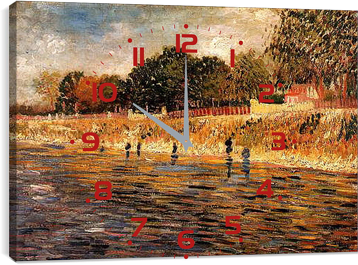 Часы картина - The Banks of the Seine. Винсент Ван Гог