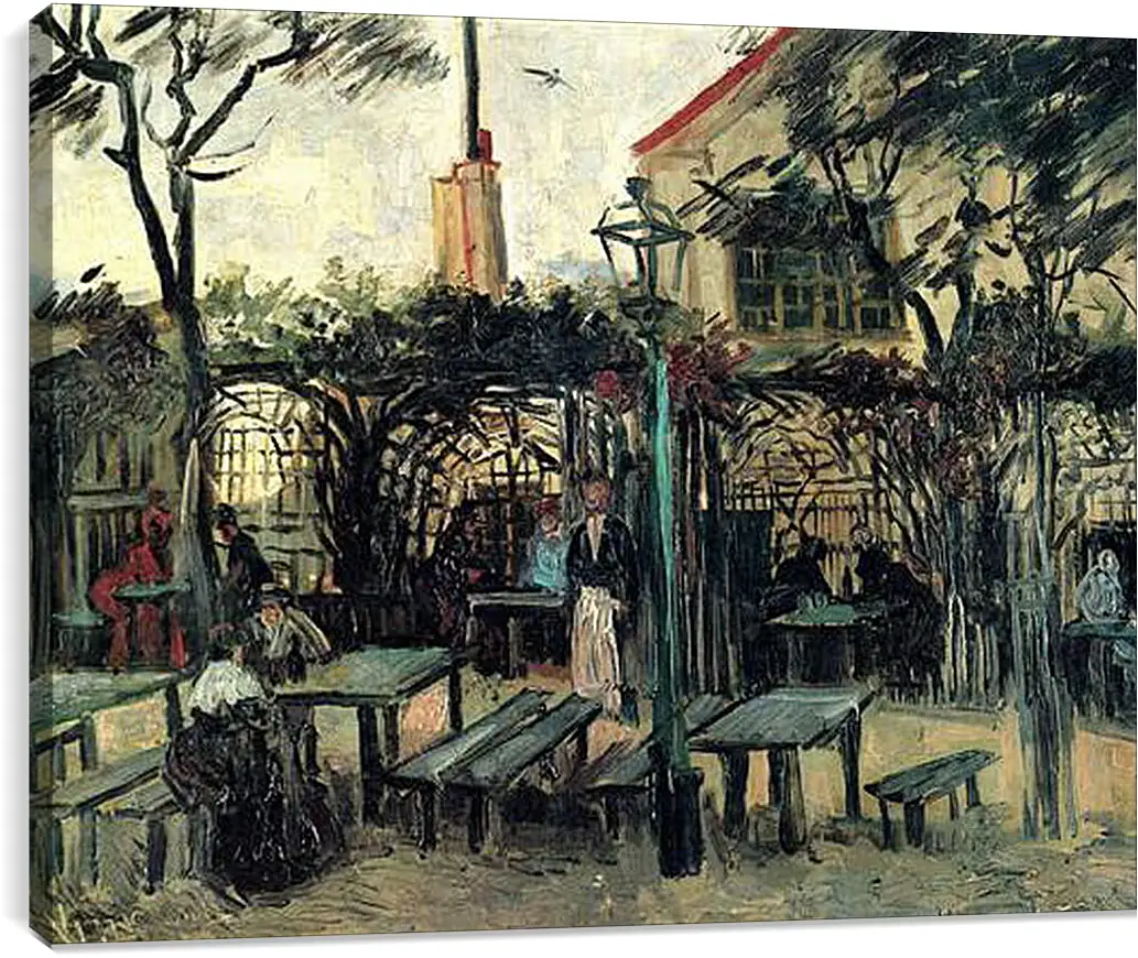 Постер и плакат - Terrace of a Cafe on Montmartre La Guinguette. Винсент Ван Гог