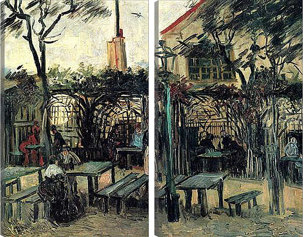 Модульная картина - Terrace of a Cafe on Montmartre La Guinguette. Винсент Ван Гог