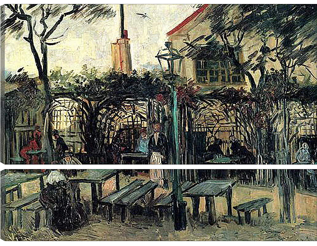 Модульная картина - Terrace of a Cafe on Montmartre La Guinguette. Винсент Ван Гог