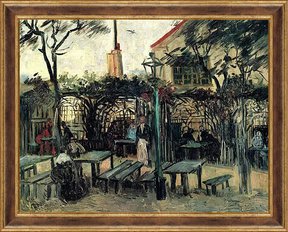 Картина в раме - Terrace of a Cafe on Montmartre La Guinguette. Винсент Ван Гог