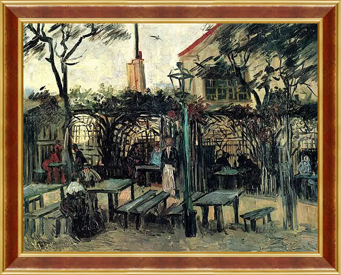 Картина в раме - Terrace of a Cafe on Montmartre La Guinguette. Винсент Ван Гог