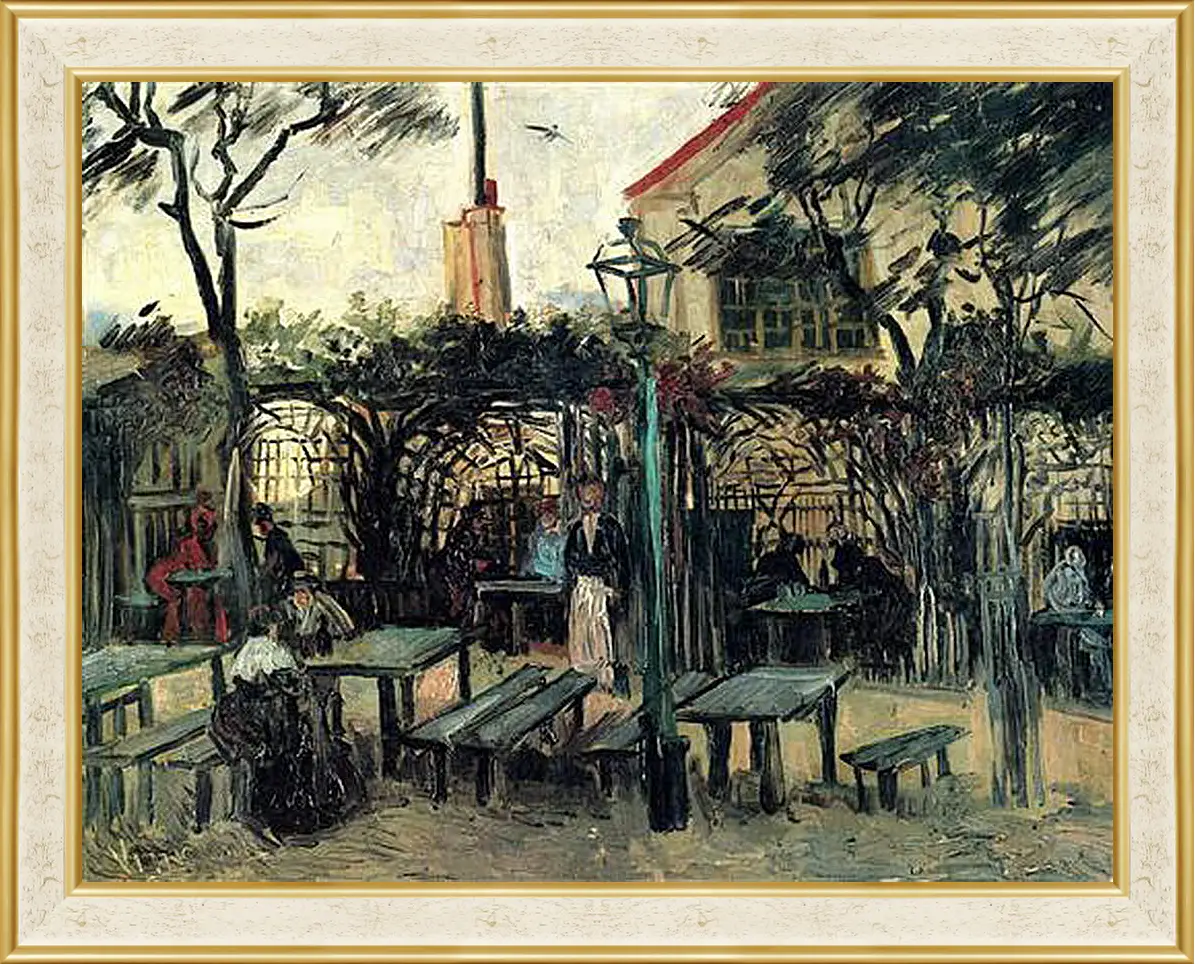 Картина в раме - Terrace of a Cafe on Montmartre La Guinguette. Винсент Ван Гог