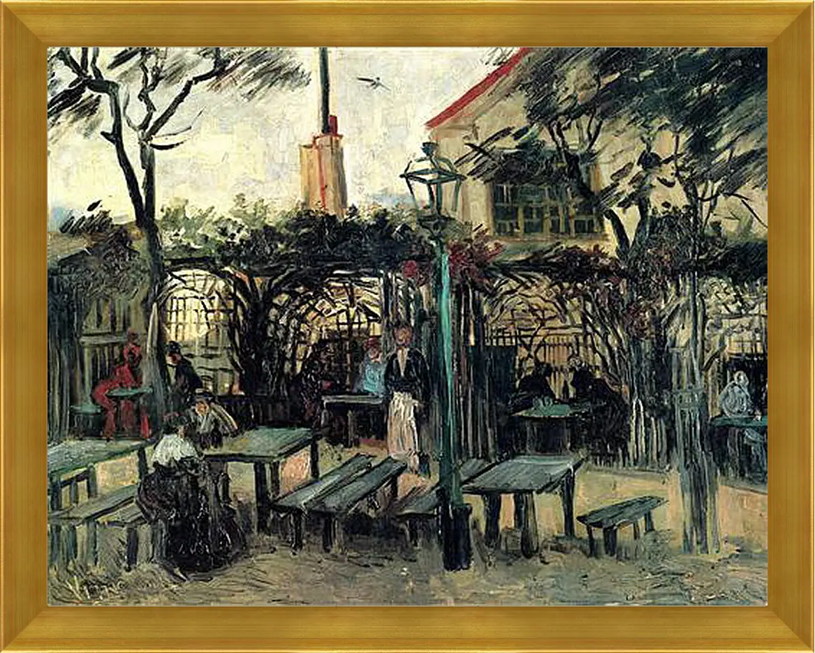 Картина в раме - Terrace of a Cafe on Montmartre La Guinguette. Винсент Ван Гог