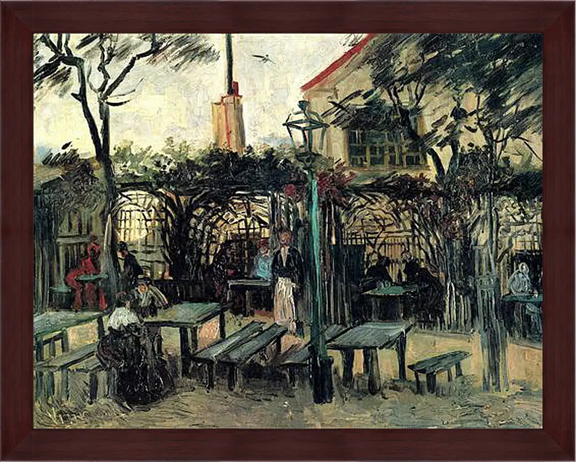 Картина в раме - Terrace of a Cafe on Montmartre La Guinguette. Винсент Ван Гог