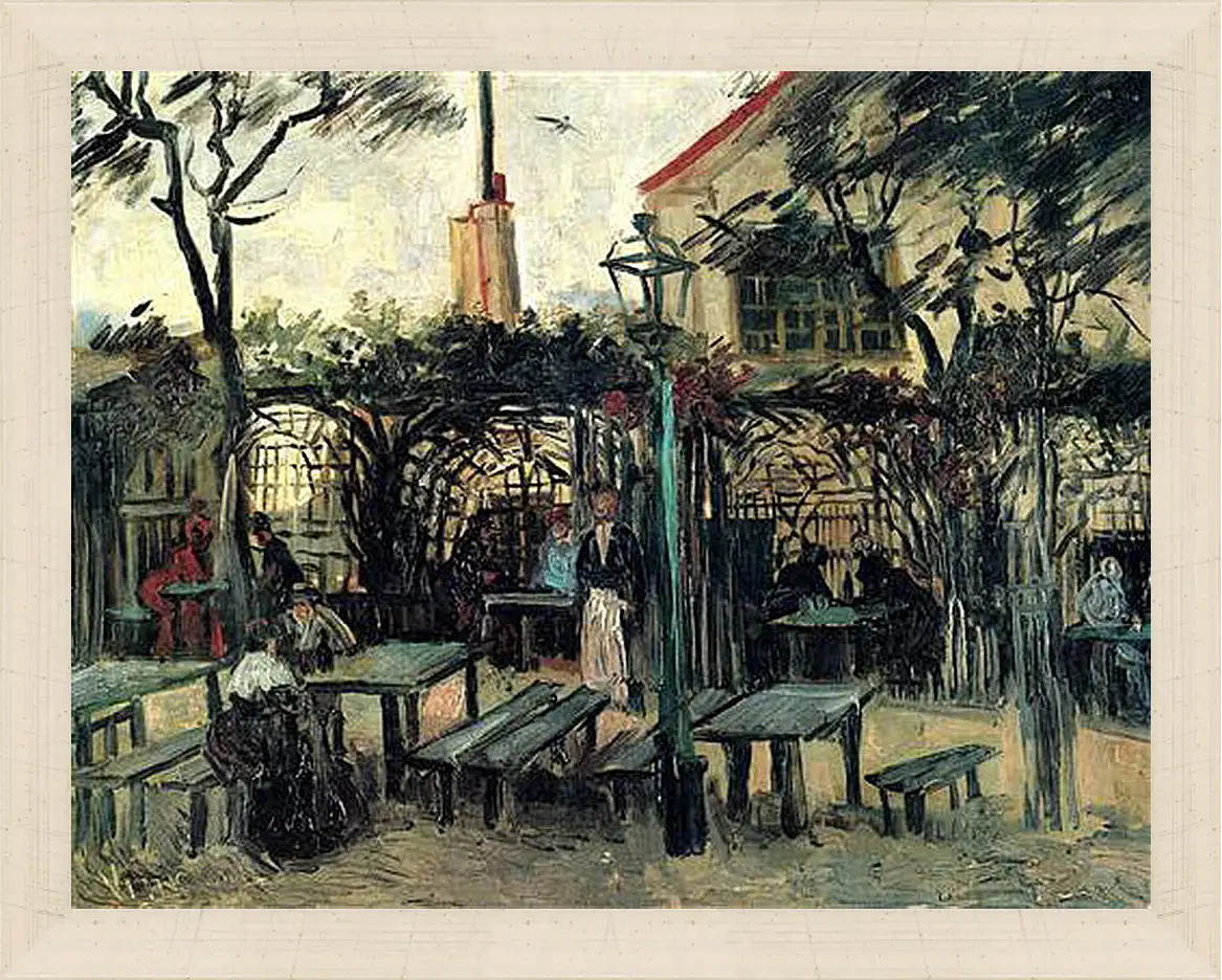 Картина в раме - Terrace of a Cafe on Montmartre La Guinguette. Винсент Ван Гог