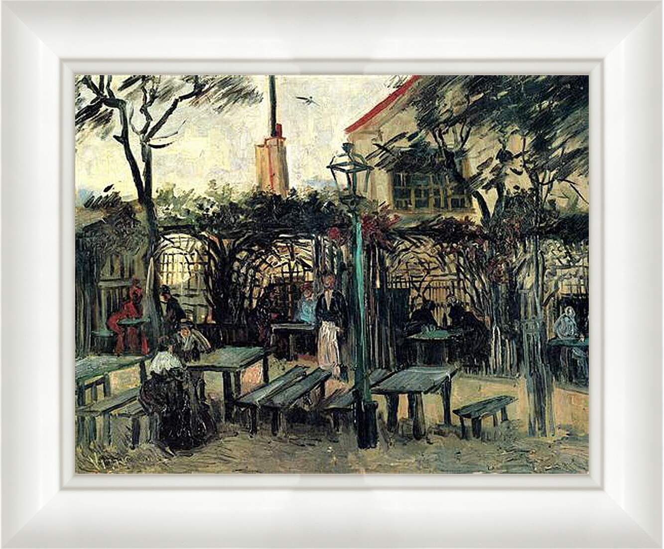 Картина в раме - Terrace of a Cafe on Montmartre La Guinguette. Винсент Ван Гог