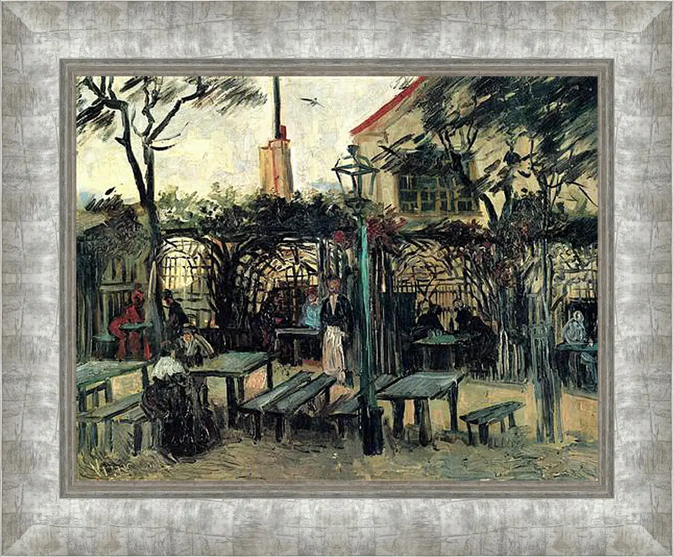 Картина в раме - Terrace of a Cafe on Montmartre La Guinguette. Винсент Ван Гог