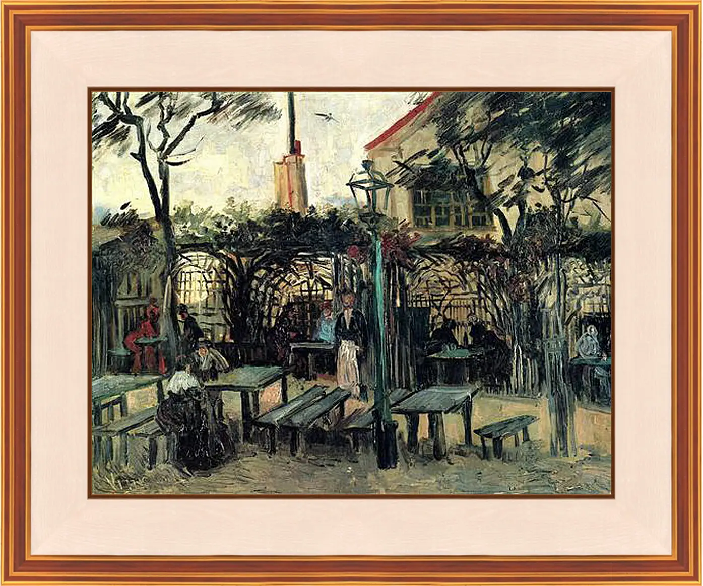 Картина в раме - Terrace of a Cafe on Montmartre La Guinguette. Винсент Ван Гог