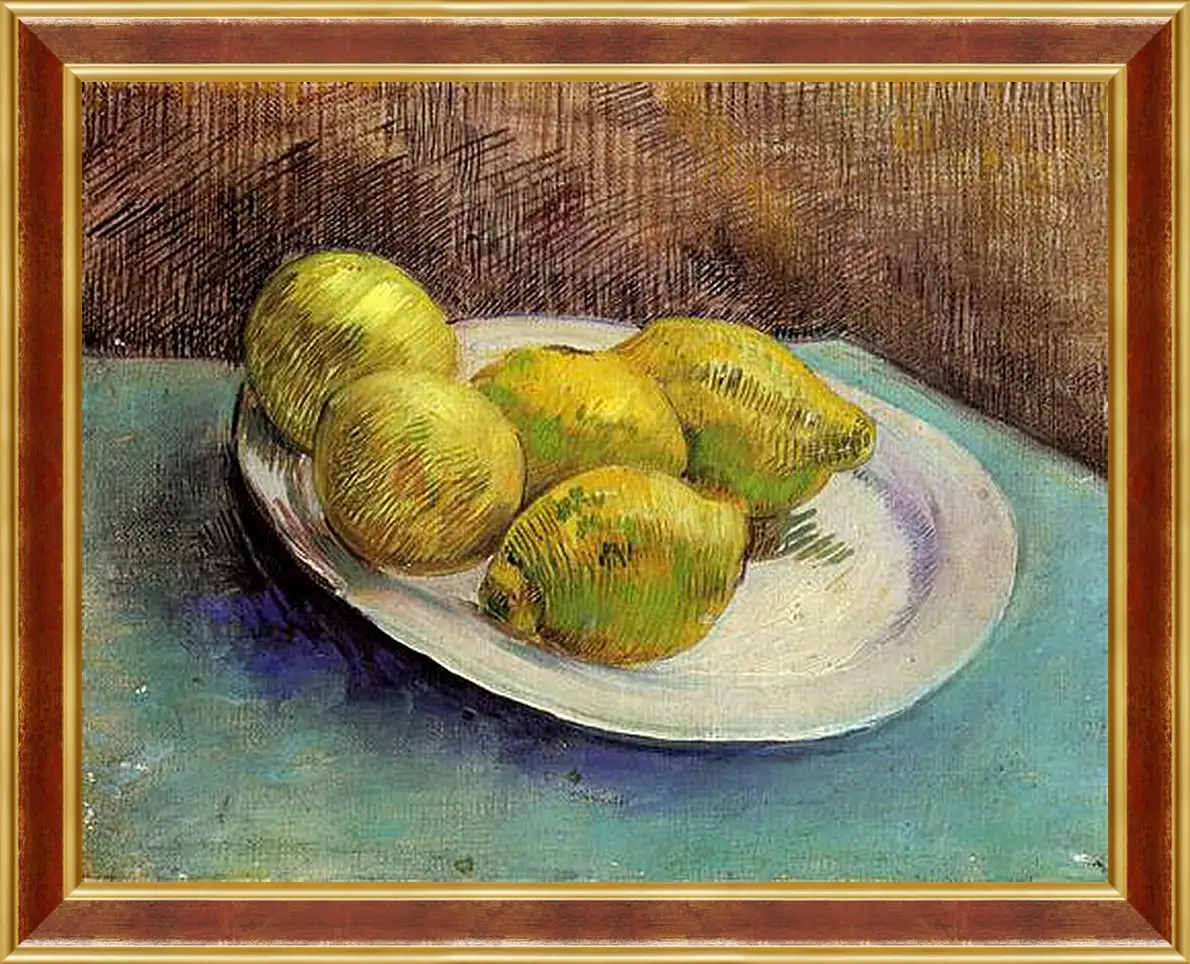 Картина в раме - Still Life with Lemons on a Plate. Винсент Ван Гог