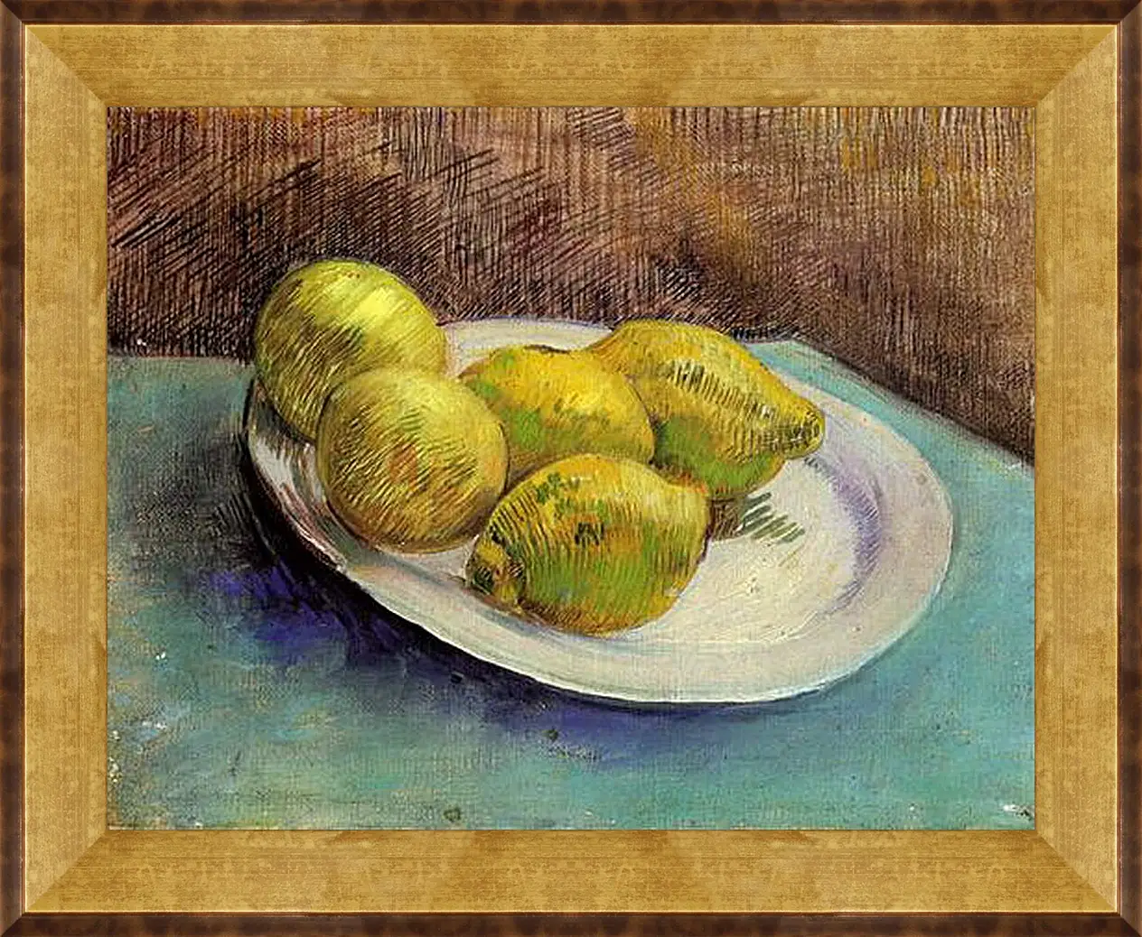 Картина в раме - Still Life with Lemons on a Plate. Винсент Ван Гог