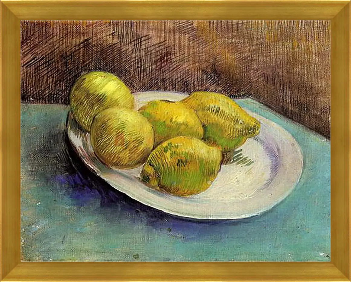 Картина в раме - Still Life with Lemons on a Plate. Винсент Ван Гог