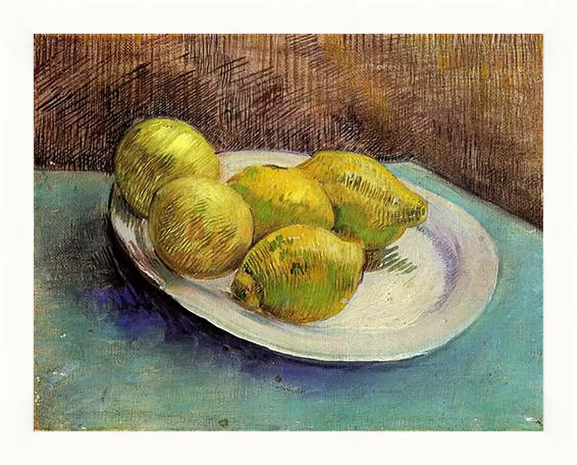 Картина в раме - Still Life with Lemons on a Plate. Винсент Ван Гог