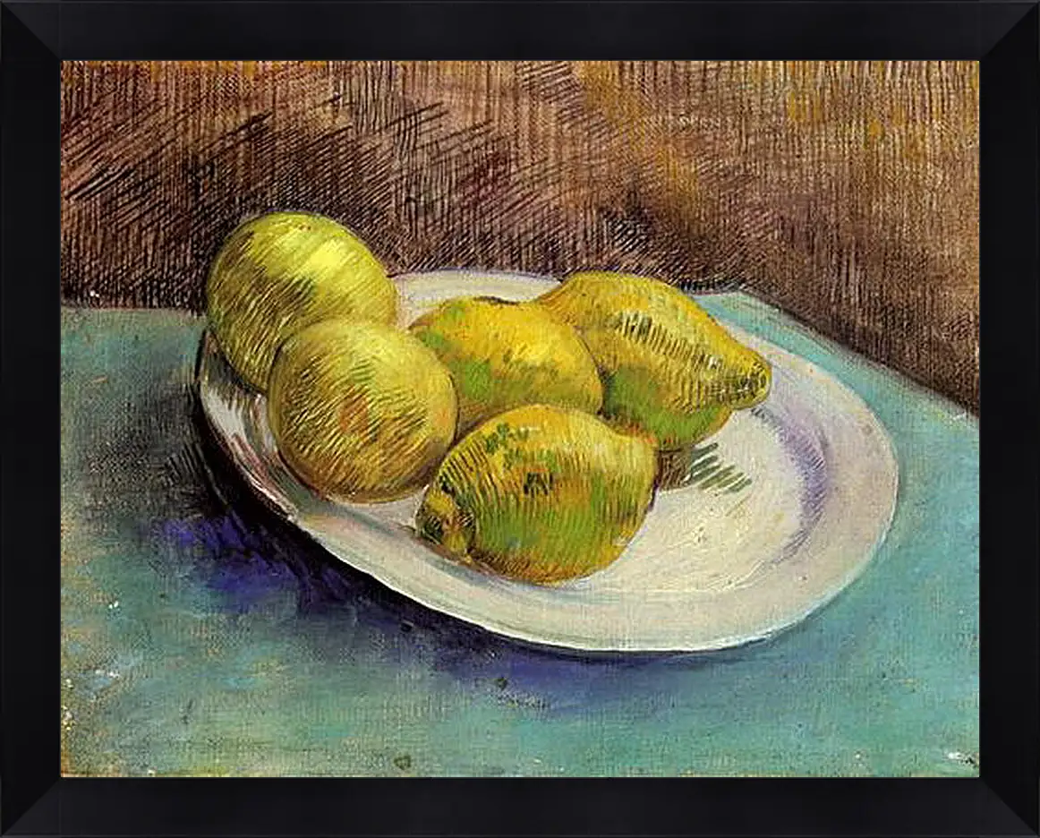 Картина в раме - Still Life with Lemons on a Plate. Винсент Ван Гог