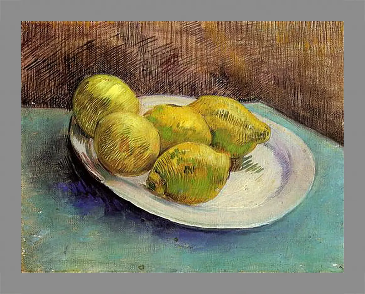 Картина в раме - Still Life with Lemons on a Plate. Винсент Ван Гог