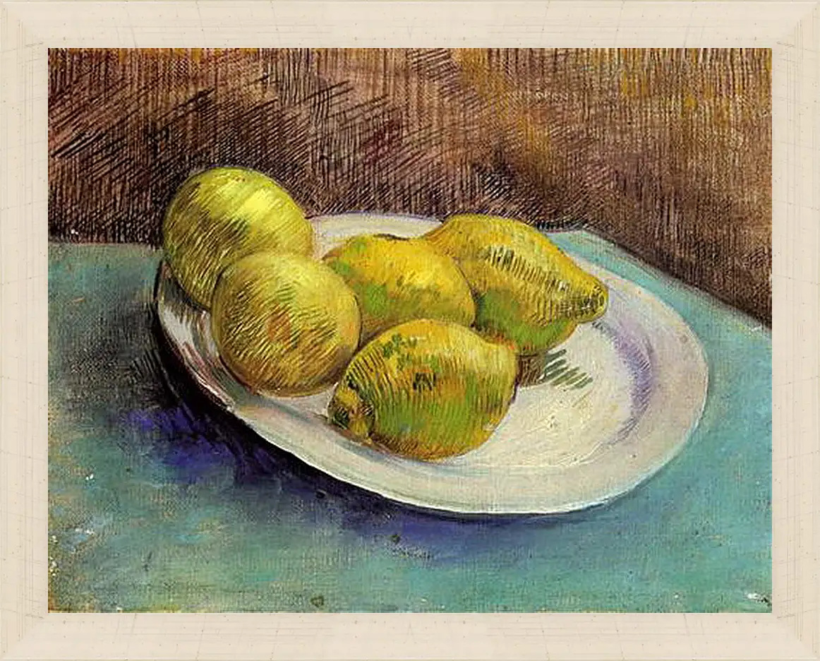 Картина в раме - Still Life with Lemons on a Plate. Винсент Ван Гог