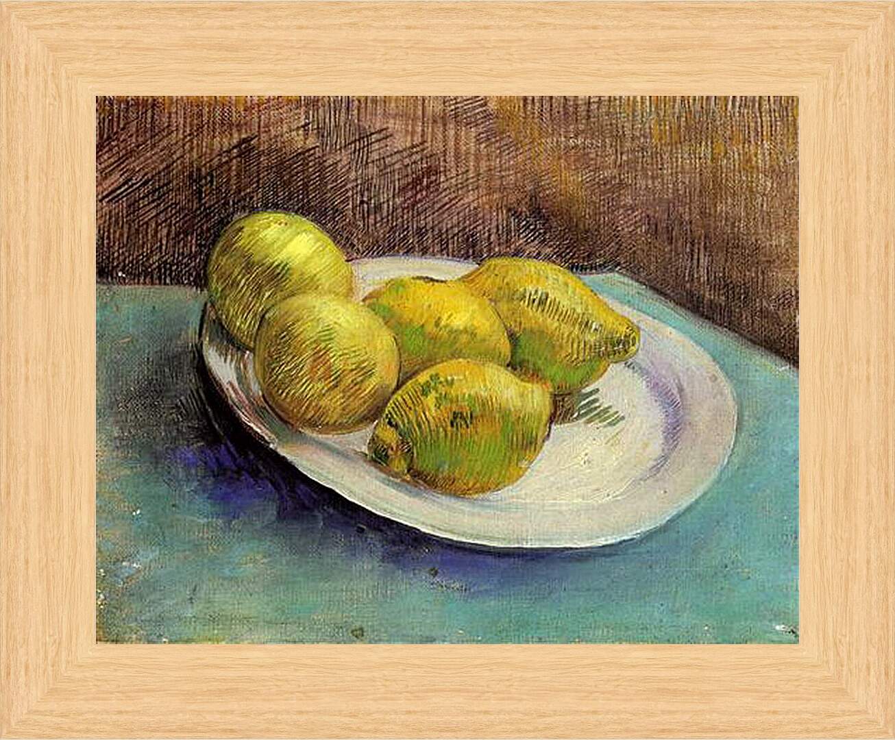 Картина в раме - Still Life with Lemons on a Plate. Винсент Ван Гог