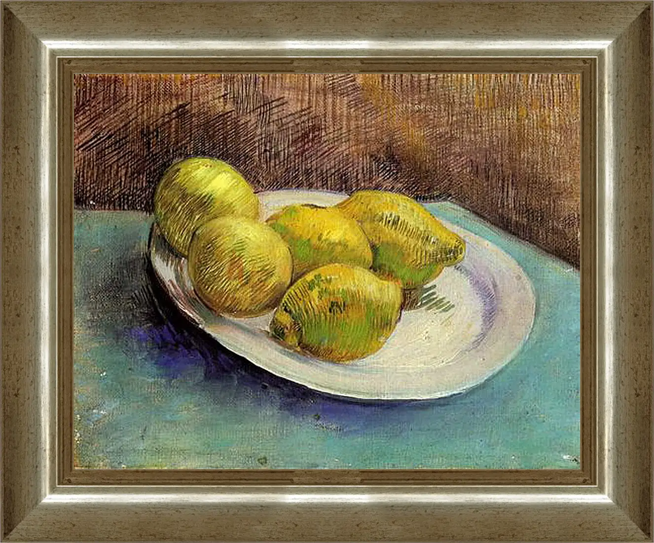 Картина в раме - Still Life with Lemons on a Plate. Винсент Ван Гог