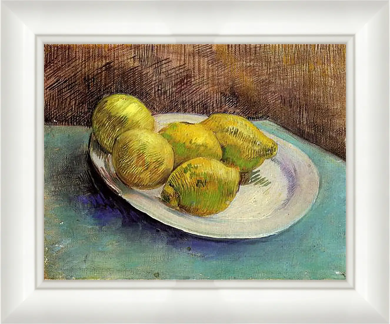 Картина в раме - Still Life with Lemons on a Plate. Винсент Ван Гог