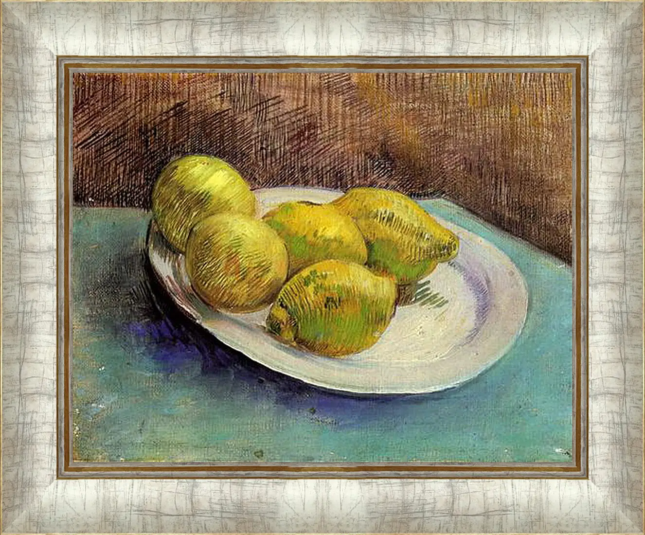 Картина в раме - Still Life with Lemons on a Plate. Винсент Ван Гог