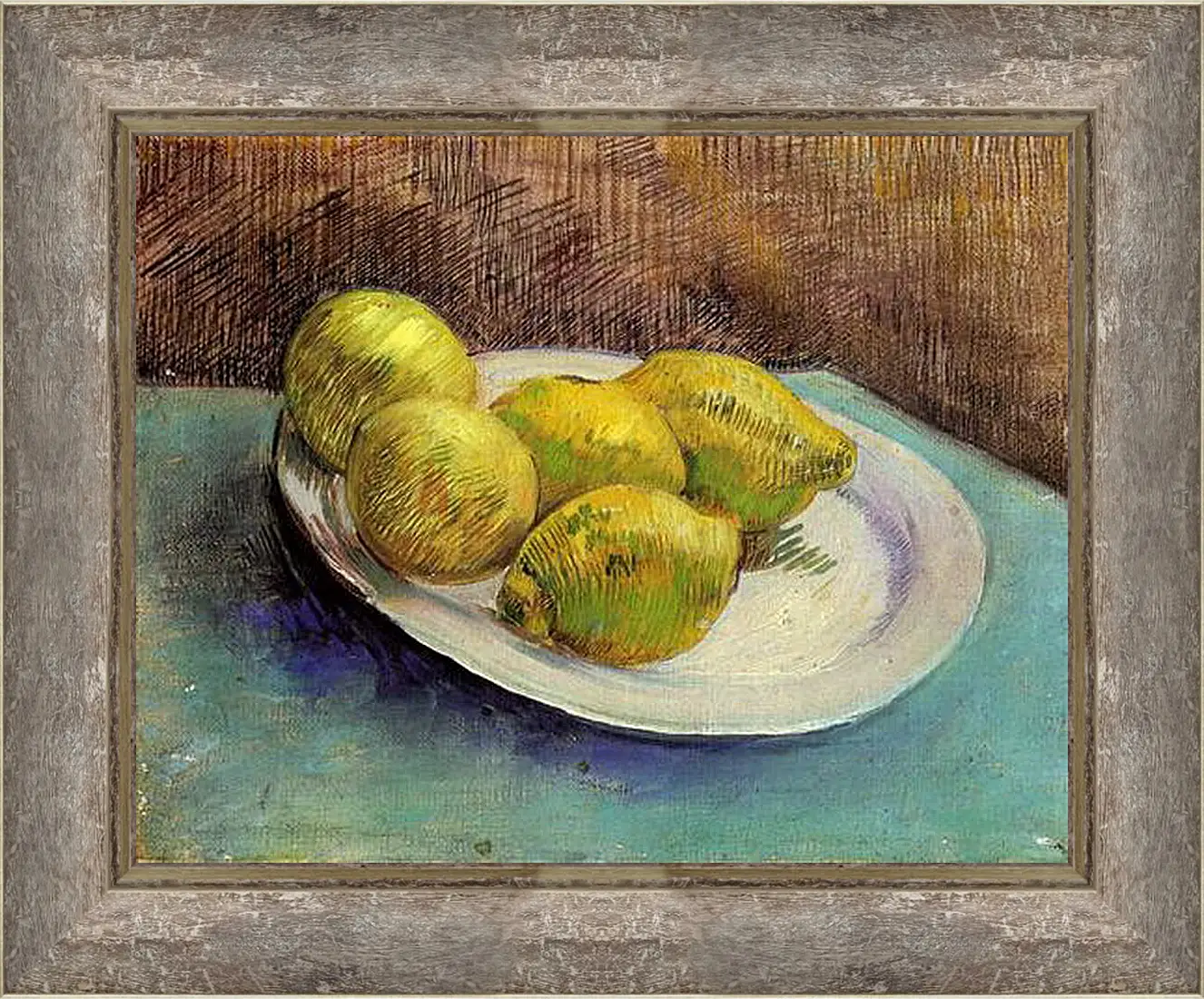 Картина в раме - Still Life with Lemons on a Plate. Винсент Ван Гог