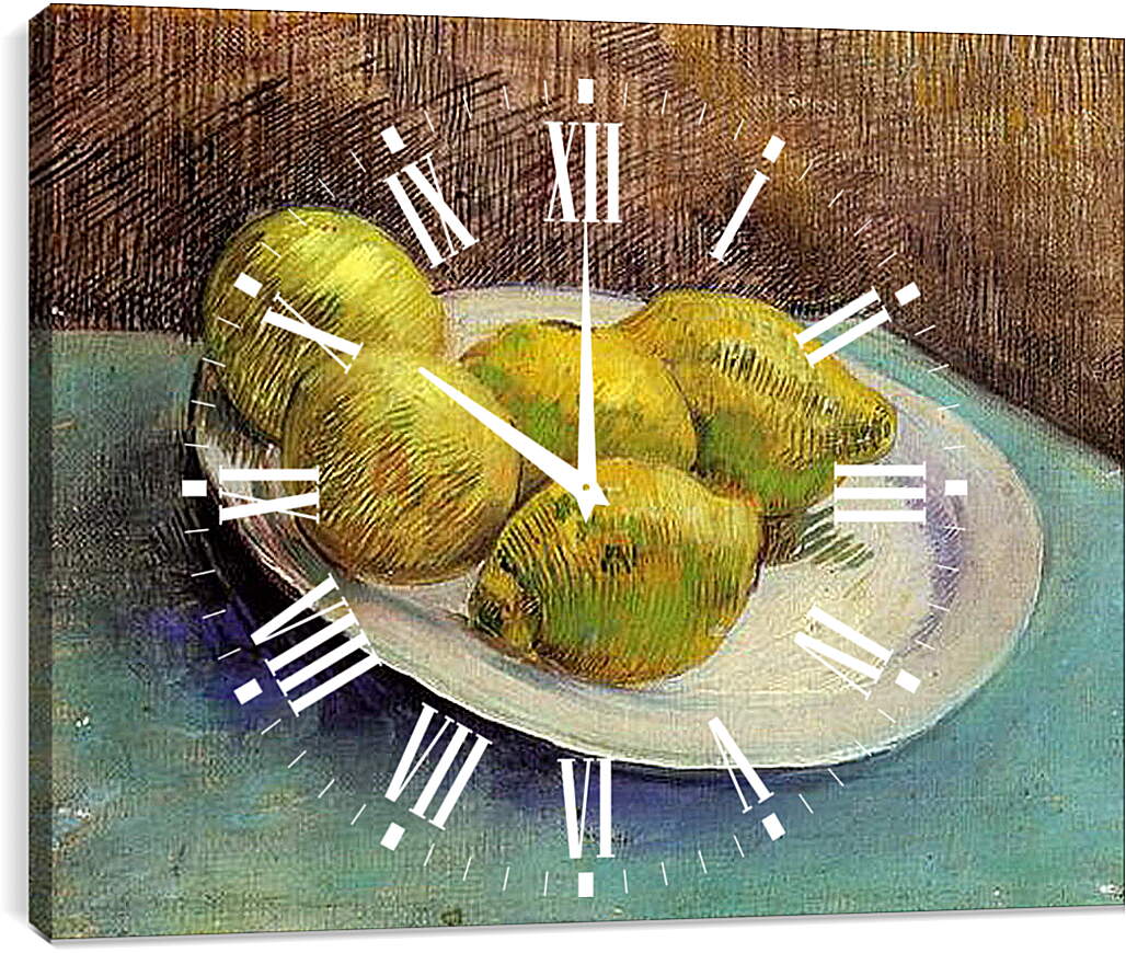 Часы картина - Still Life with Lemons on a Plate. Винсент Ван Гог