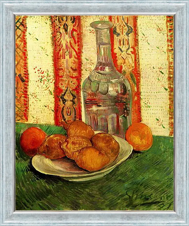 Картина в раме - Still Life with Decanter and Lemons on a Plate. Винсент Ван Гог