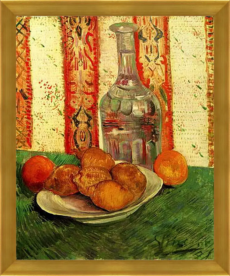 Картина в раме - Still Life with Decanter and Lemons on a Plate. Винсент Ван Гог