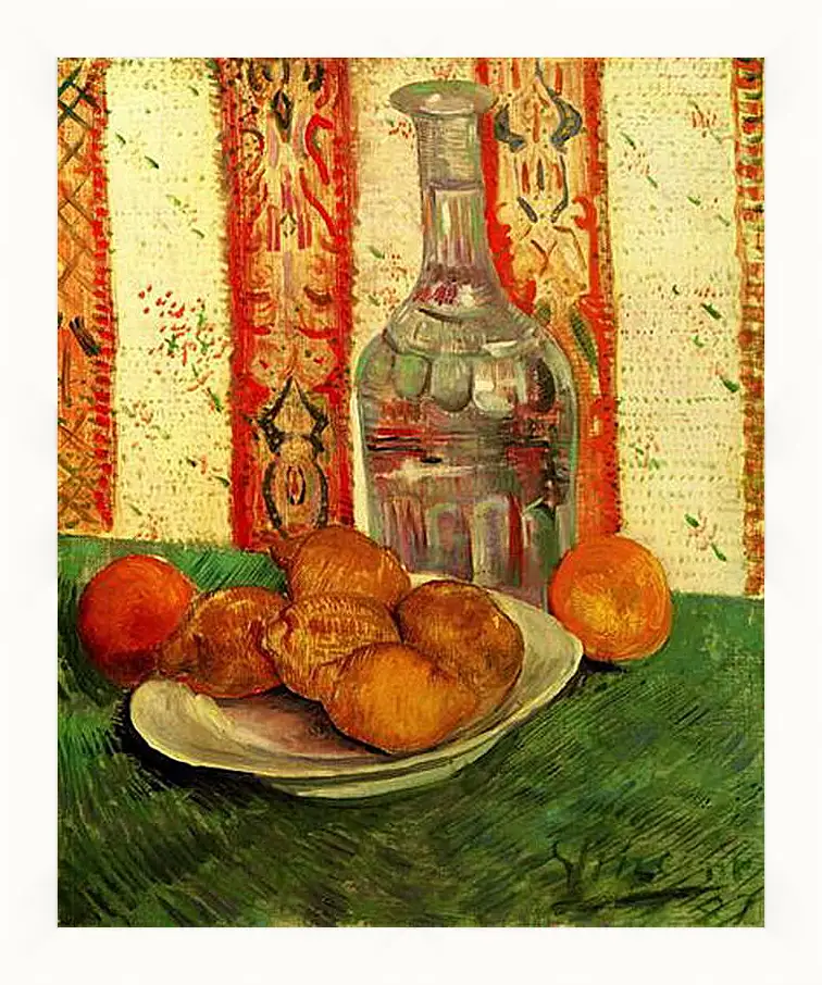 Картина в раме - Still Life with Decanter and Lemons on a Plate. Винсент Ван Гог