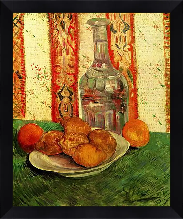 Картина в раме - Still Life with Decanter and Lemons on a Plate. Винсент Ван Гог