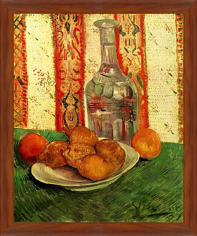 Картина в раме - Still Life with Decanter and Lemons on a Plate. Винсент Ван Гог