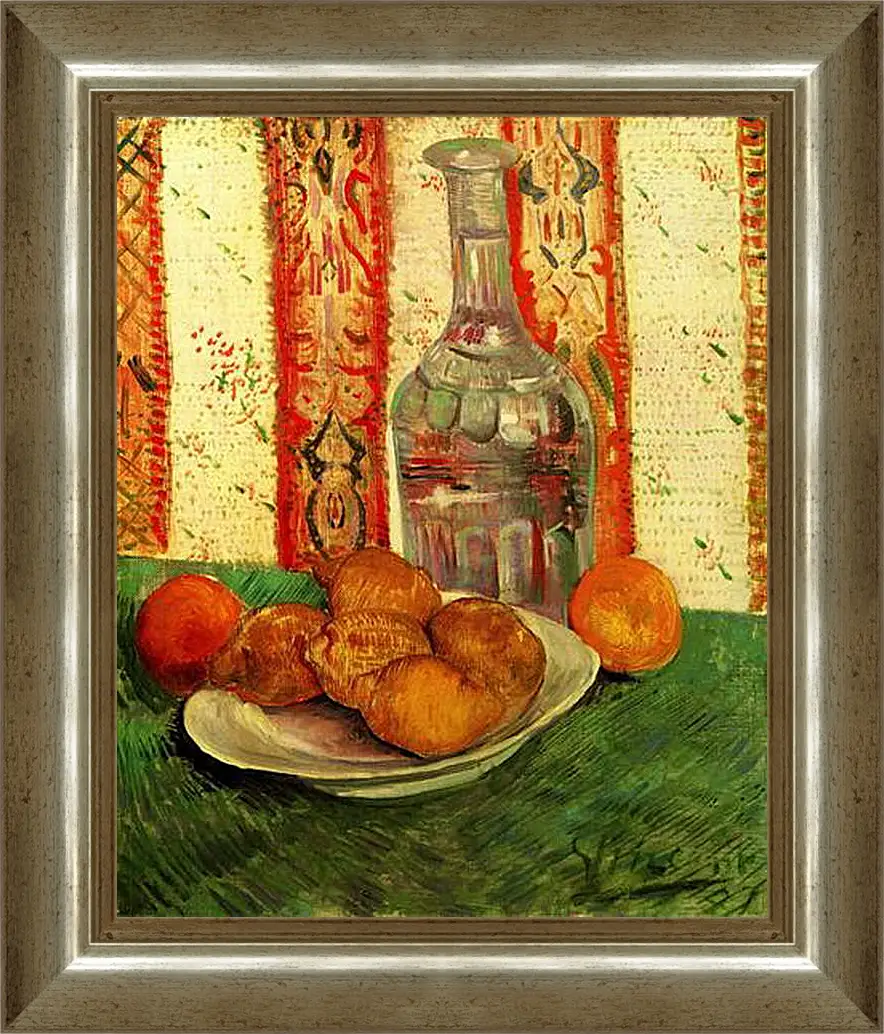 Картина в раме - Still Life with Decanter and Lemons on a Plate. Винсент Ван Гог