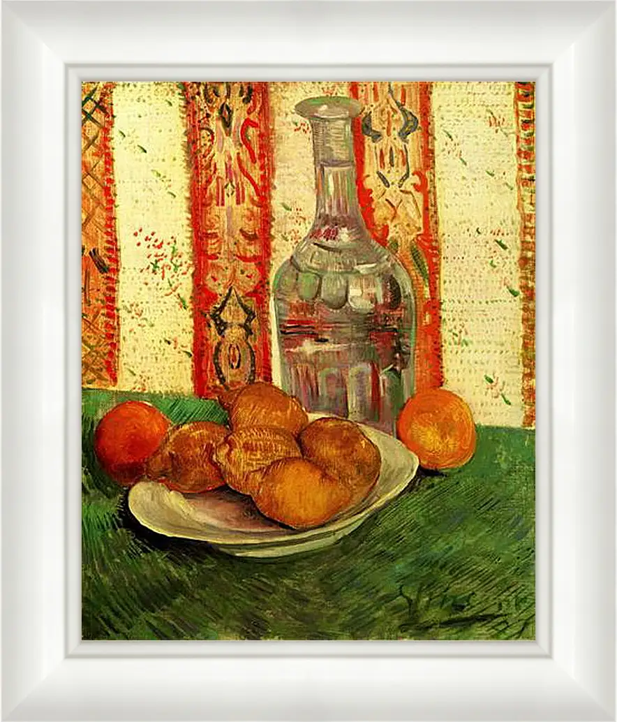 Картина в раме - Still Life with Decanter and Lemons on a Plate. Винсент Ван Гог