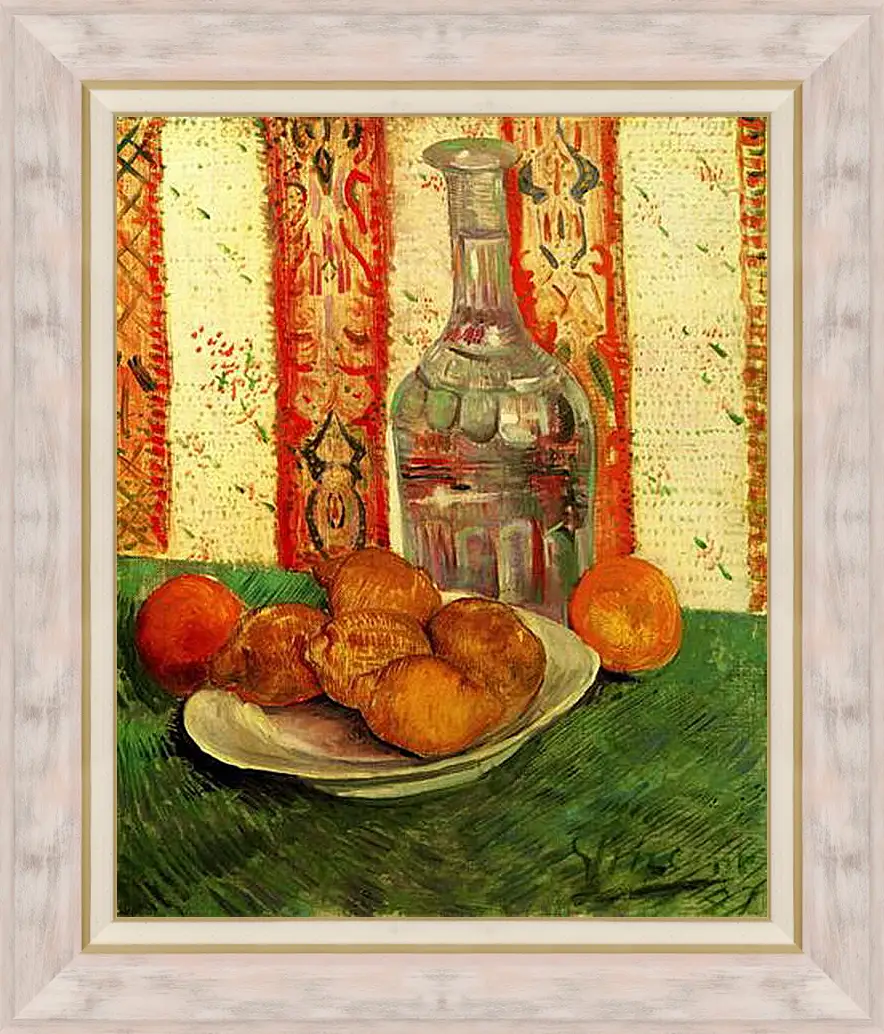 Картина в раме - Still Life with Decanter and Lemons on a Plate. Винсент Ван Гог