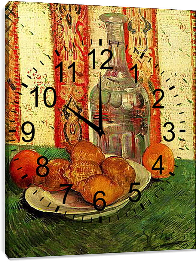 Часы картина - Still Life with Decanter and Lemons on a Plate. Винсент Ван Гог