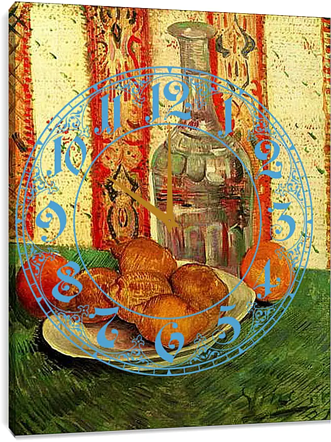 Часы картина - Still Life with Decanter and Lemons on a Plate. Винсент Ван Гог