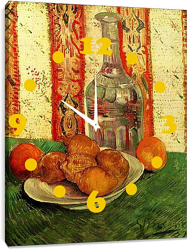 Часы картина - Still Life with Decanter and Lemons on a Plate. Винсент Ван Гог