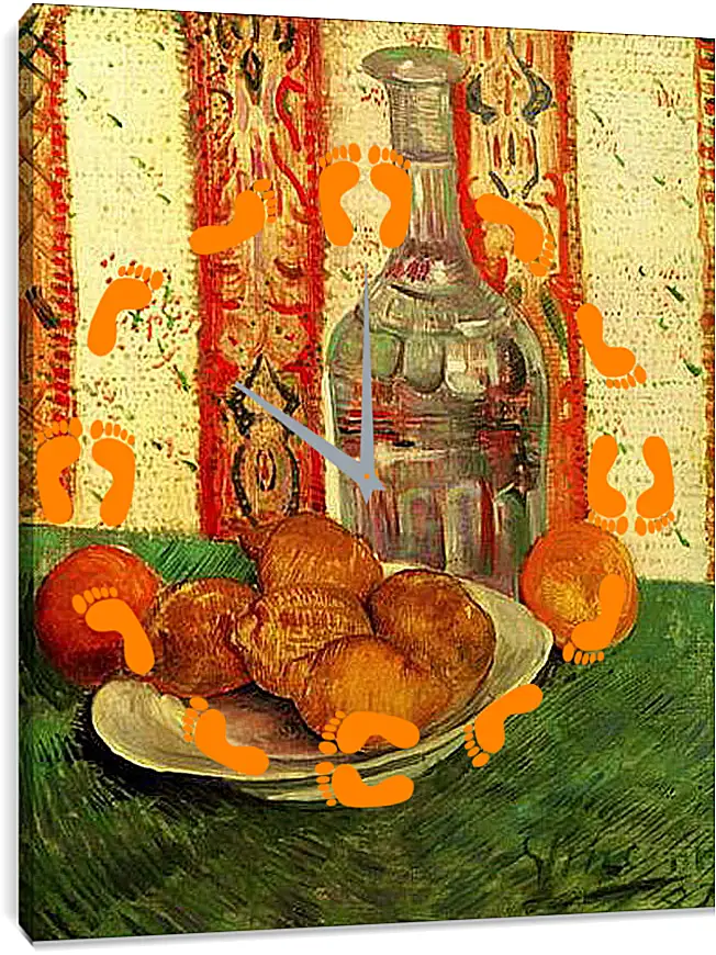 Часы картина - Still Life with Decanter and Lemons on a Plate. Винсент Ван Гог