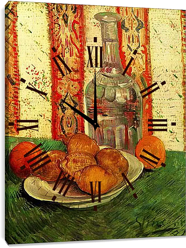 Часы картина - Still Life with Decanter and Lemons on a Plate. Винсент Ван Гог