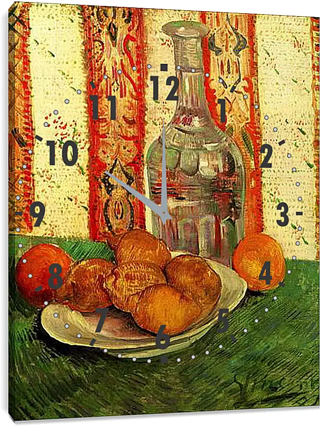 Часы картина - Still Life with Decanter and Lemons on a Plate. Винсент Ван Гог