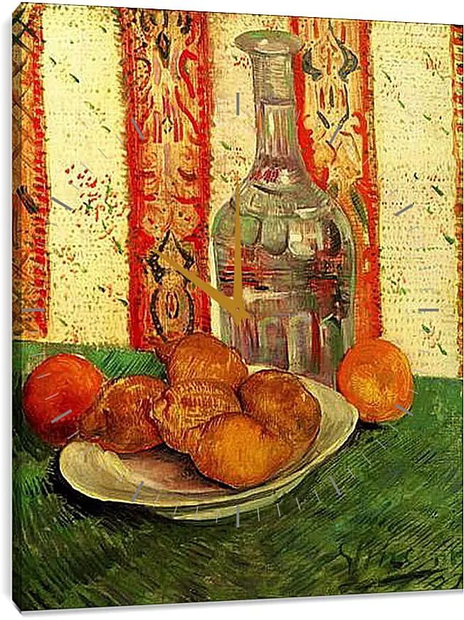 Часы картина - Still Life with Decanter and Lemons on a Plate. Винсент Ван Гог