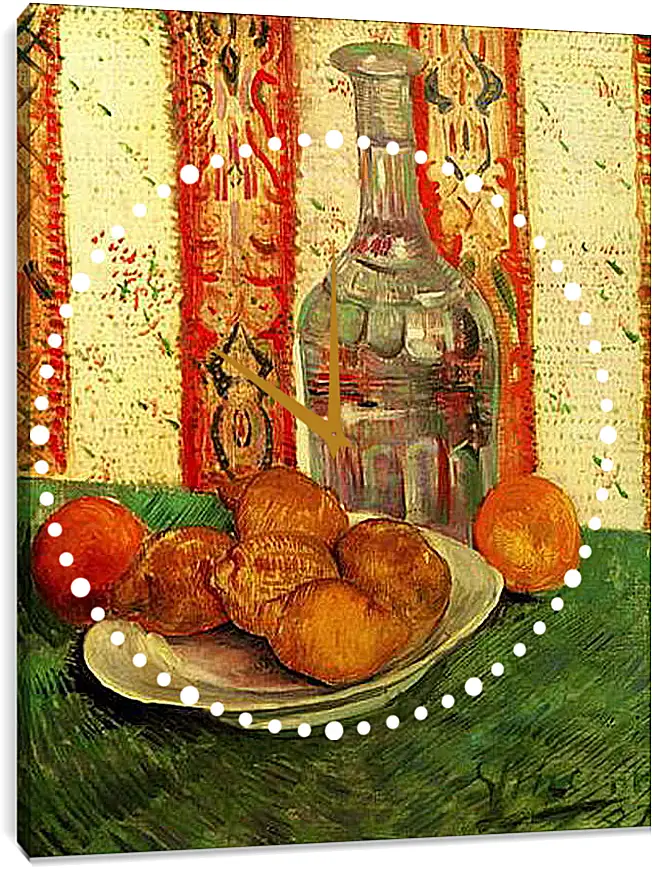 Часы картина - Still Life with Decanter and Lemons on a Plate. Винсент Ван Гог