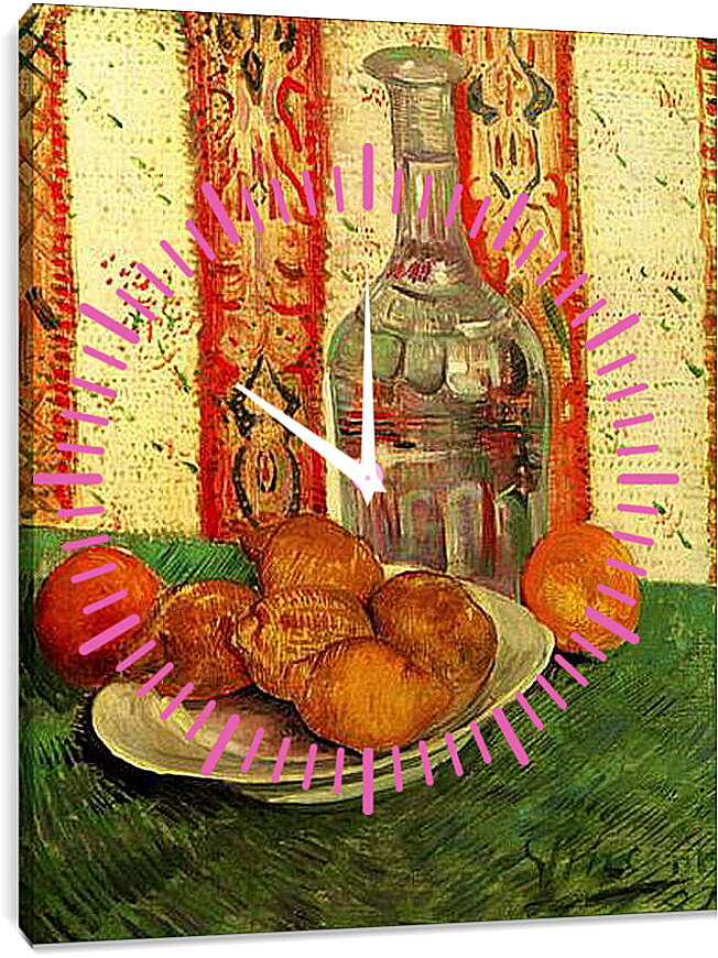 Часы картина - Still Life with Decanter and Lemons on a Plate. Винсент Ван Гог