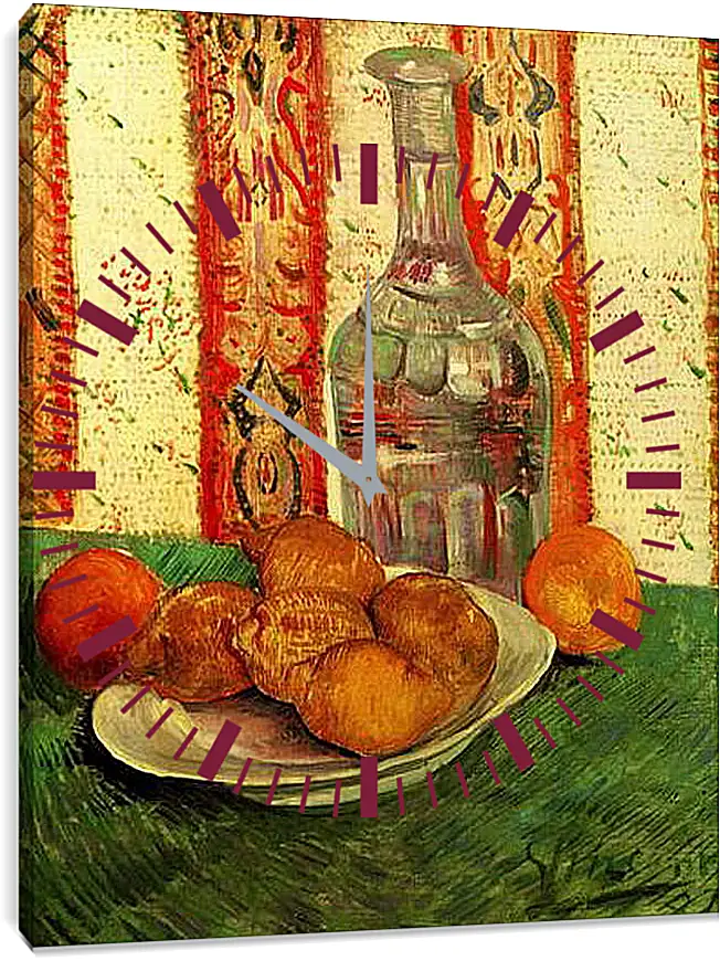 Часы картина - Still Life with Decanter and Lemons on a Plate. Винсент Ван Гог