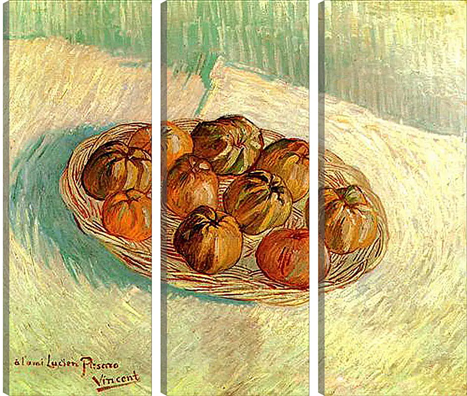 Модульная картина - Still Life with Basket of Apples to Lucien Pissarro. Винсент Ван Гог